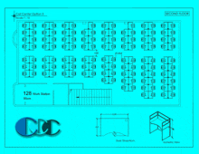 a blueprint of the second floor of a call center