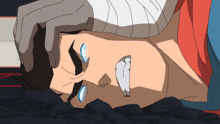 a cartoon of a man with a bandage on his wrist