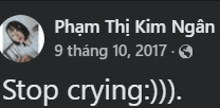 a black background with a picture of a woman and the words stop crying