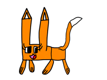 a cartoon drawing of a fox with two ears