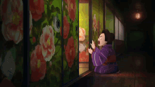 a painting of a woman in a purple robe