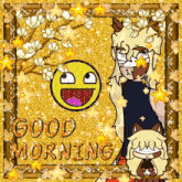 a good morning greeting card with a smiley face on it