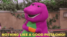 Barney The Dinosaur Nothing Like A Good Pistachio GIF - Barney The Dinosaur Nothing Like A Good Pistachio Pistachio GIFs