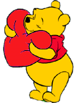 Winnie The Pooh Flashing Heart Sticker - Winnie The Pooh Flashing Heart Stickers