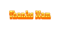 a logo that says thanks mam in orange letters