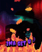 a picture of a man with a hat and the words ima get u on it