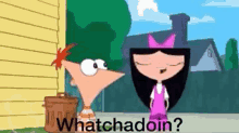 Whatcha Doin Phineas And Ferb GIF - Whatcha Doin Phineas And Ferb Isabella GIFs