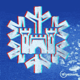 a snowflake that looks like a castle with the words 18 sabsharp on the bottom right