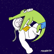 space fight alligator astronaut
