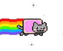 nyan cat poptart cat rainbow pixel flying cat
