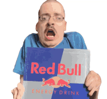 bleh tongue out mocking red bull energy drink
