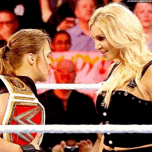Charlotte Flair Ronda Rousey GIF - Charlotte Flair Ronda Rousey Wwe GIFs