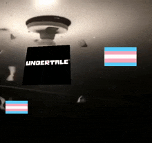 a black square that says undertale on it