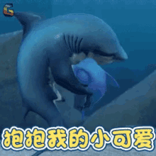 抱抱 小可爱 鲨鱼 潜艇总动员 GIF - Hug Cuddle Cute GIFs