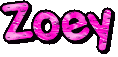 the name zoey is written in pink on a white background .