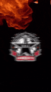 a logo for bbm community with a red ribbon