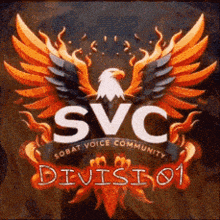 a logo for svc division 01 with an eagle on top
