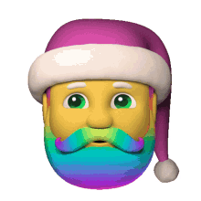 rainbow colorful santa claus christmas