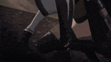 a female anime character is holding a sword