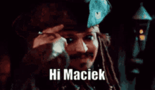 Hi Maciek Jack Sparrow GIF - Hi Maciek Jack Sparrow Pirates Of The Caribbean GIFs