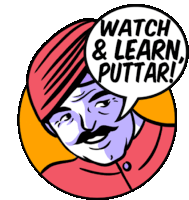 Old Indian Man Saying "Watch And Learn, Son!" Sticker - Obscure Emotions Red Turban Watch And Learn Stickers