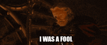 a picture of a man with the words i was a fool on the bottom