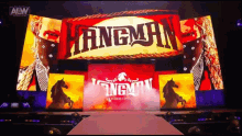 a stage with a large sign that says hangman on it