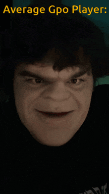 a picture of a man with the words average gpo player