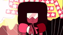 garnet is a cartoon character with a red hair and a pink glove