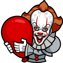 pennywise hug red balloon squeeze creepy clown