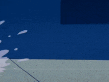 a cartoon of a peach being splashed by a wave