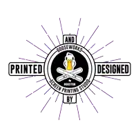 a logo for and gooseworks screen printing studio in houston texas