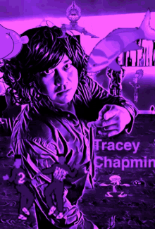 a purple poster with tracey chapman written on it
