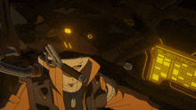 a cartoon drawing of a man holding a gun next to a sign that says electric