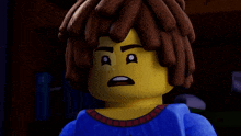 a close up of a lego character with dreadlocks