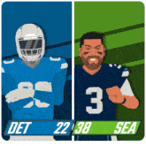 a cartoon illustration of two football players with the number 3 on their jersey