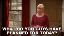 What Do You Guys Have Planned For Today Christy Plunkett GIF - What Do You Guys Have Planned For Today Christy Plunkett Anna Faris GIFs