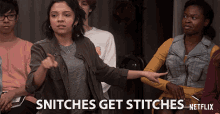 Snitches Get Stitches Cree Cicchino GIF - Snitches Get Stitches Cree Cicchino Marisol Fuentes GIFs