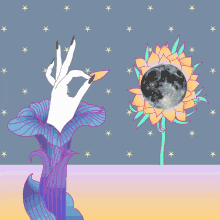 Starry Night Sunflower GIF - Starry Night Sunflower Moon GIFs
