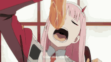 darling in the franxx anime zero two code002 eating