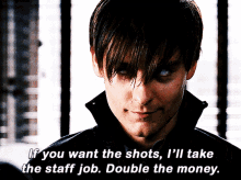 tobey maguire peter parker hair flip spider man3 if you want the shots