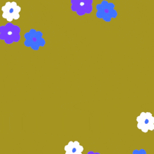 a yellow background with blue and purple flowers and the words " i 'm sorry " in arabic