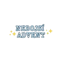 a sticker that says ' nebojsi advent ' in blue letters on a white background