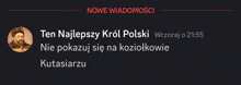 a black background with a picture of a man and the words ten najlepszy krol polski