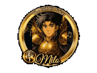 a logo for the golden voices with a picture of a man