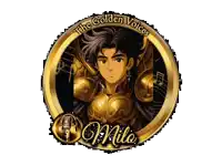 a logo for the golden voices with a picture of a man