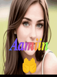 a picture of a woman with the name aamin written on her face