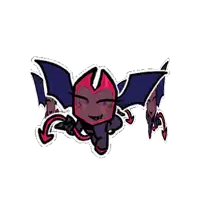 a cartoon drawing of a devil with wings and arrows coming out of its mouth .