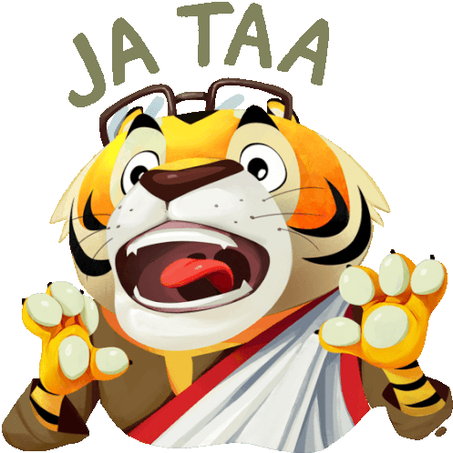 Surprised Tiger Warns Ja Taa In Bengali Sticker - The Bengal Tiger Surprised Shocked Stickers