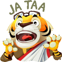Surprised Tiger Warns Ja Taa In Bengali Sticker - The Bengal Tiger Surprised Shocked Stickers